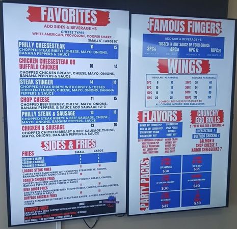 Buffalo Eatz menu photographed during the Charlotte restaurant visit