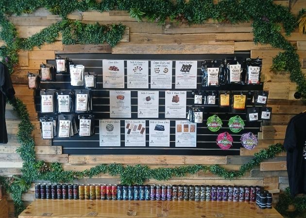 Edibles selection at Hemp and Tea Company in Charlotte