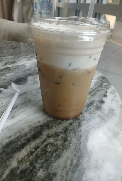 Iced latte at Lottie’s Cafe in Uptown Charlotte