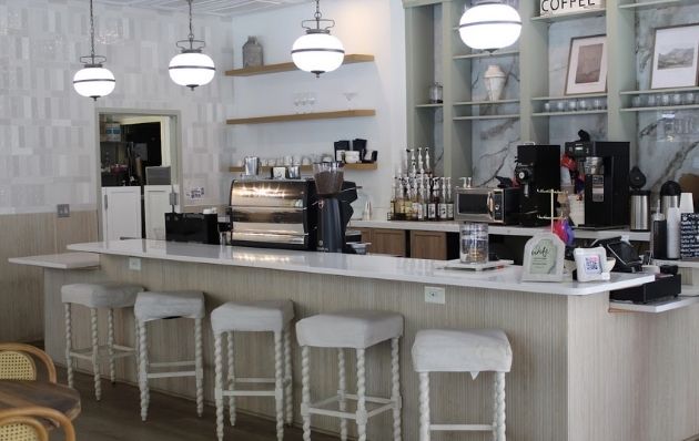 The bar area inside Lottie’s Cafe