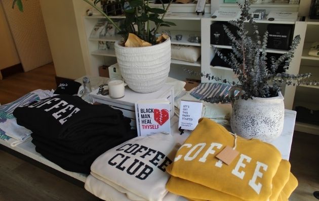 Lottie’s Cafe interior with merchandise displays