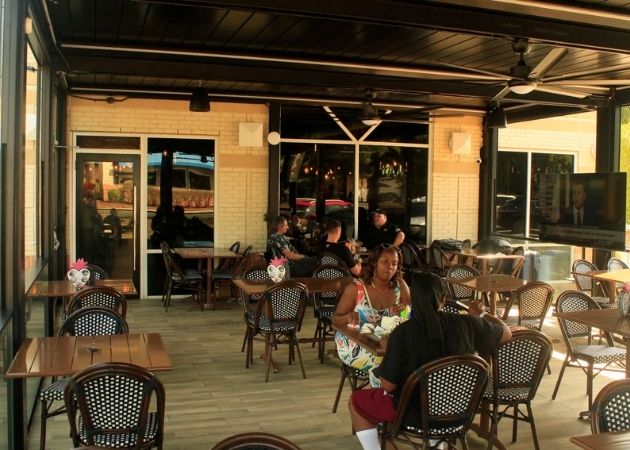 Outdoor patio at MexiLove Tacos and Tequila in Charlotte