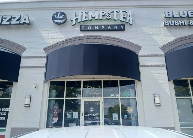 Outside Hemp and Tea Company White Hall location in Charlotte