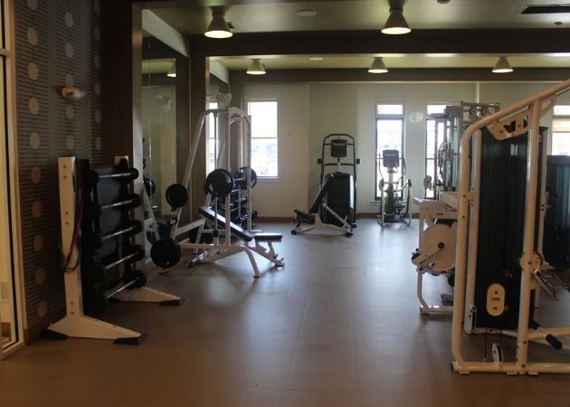 Indoor gym and wellness center at Bask Apartments in Steele Creek Charlotte