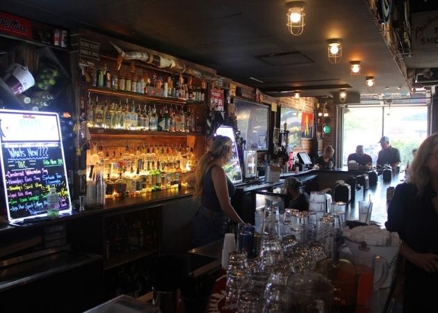 Bar counter inside Carmella's Pizza Grill