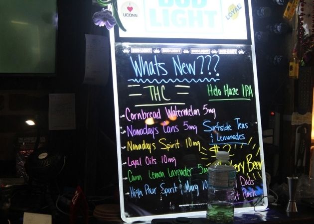 Beverage menu at Carmella's Montford