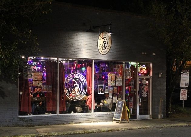 Jack Brown's Beer and Burger Joint in NoDa Charlotte at night