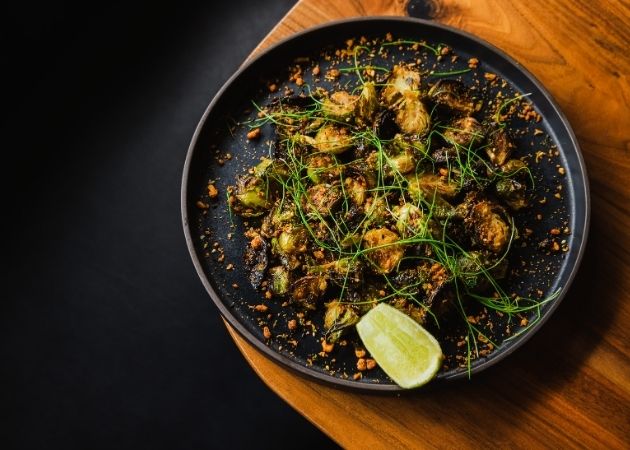 Cast Iron Roasted Brussel Sprouts at VINYL
